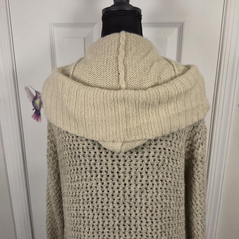 Anthro Sleeping on Snow Hooded Oversized Cardigan S Oatmeal - Picture 8 of 10
